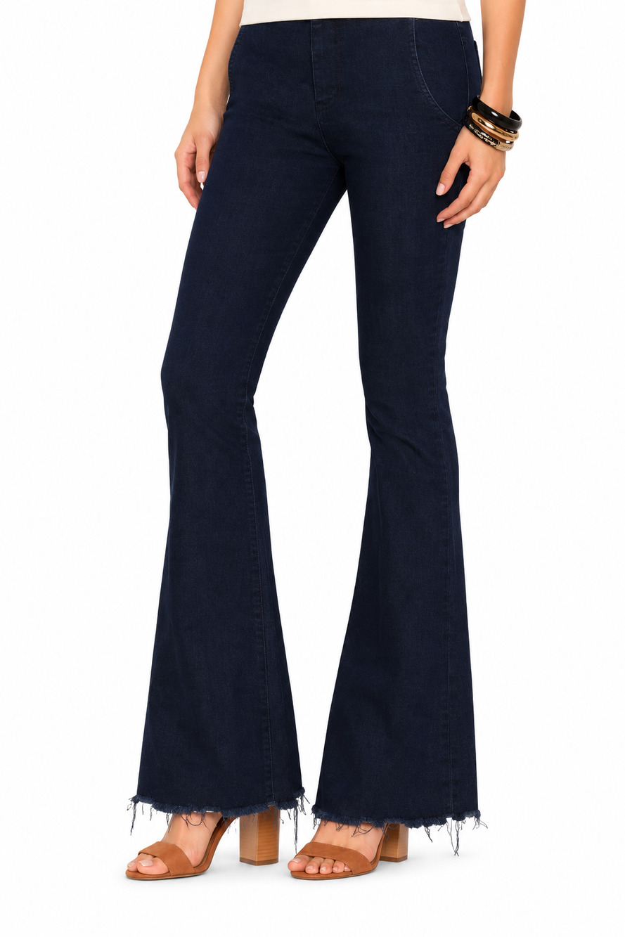 Rag & Bone Dark Blue Indigo Raw Hem Flare Jeans Boho Made in USA Sz 25